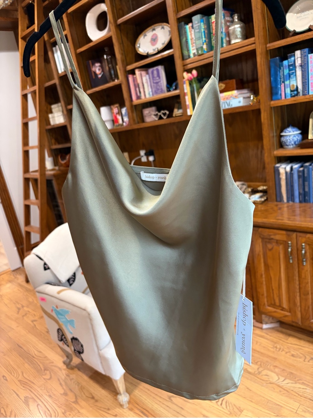 bishop + young olive green cowl neck cami